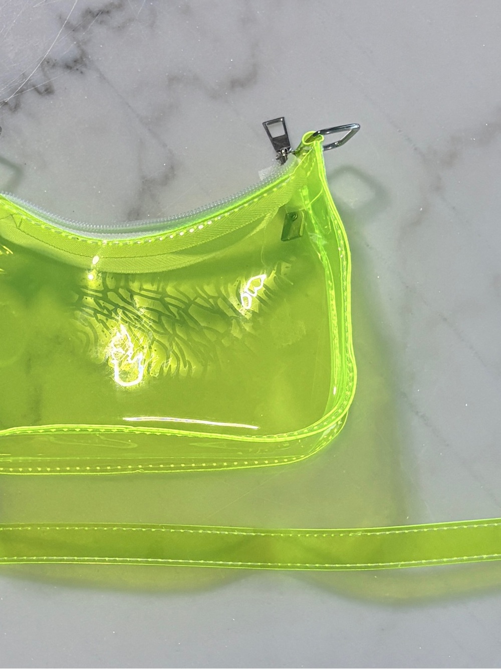 Neon Yellow Clear Jelly Event Shoulder Bag - Picture 4 of 11